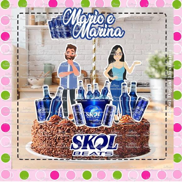 Topo de Bolo Skol Beats