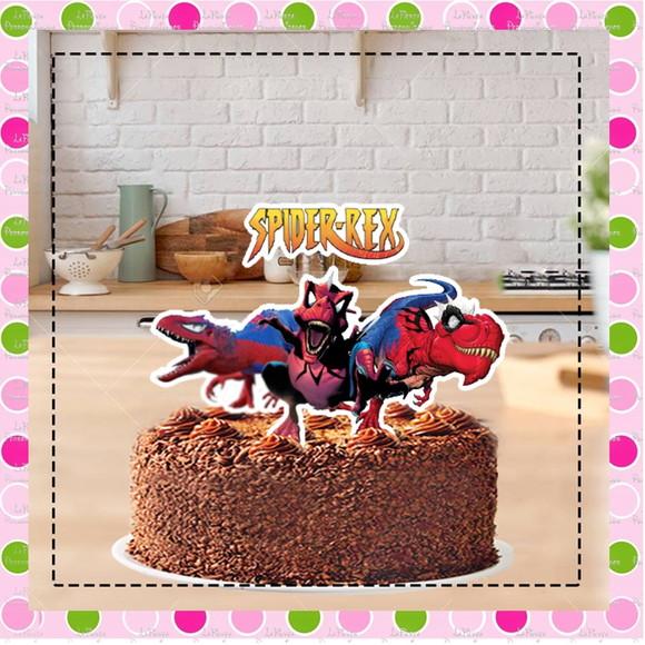 Topo de Bolo Spider-rex