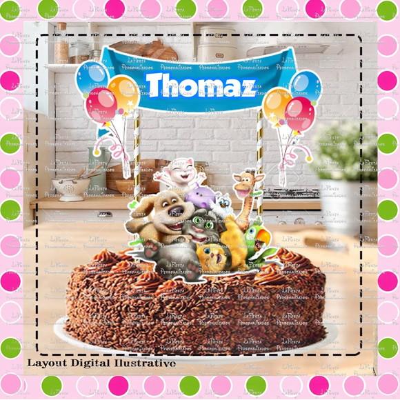 Topo de Bolo Talking Tom and Friends