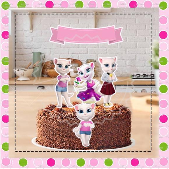 Topo de Bolo Talking Angela