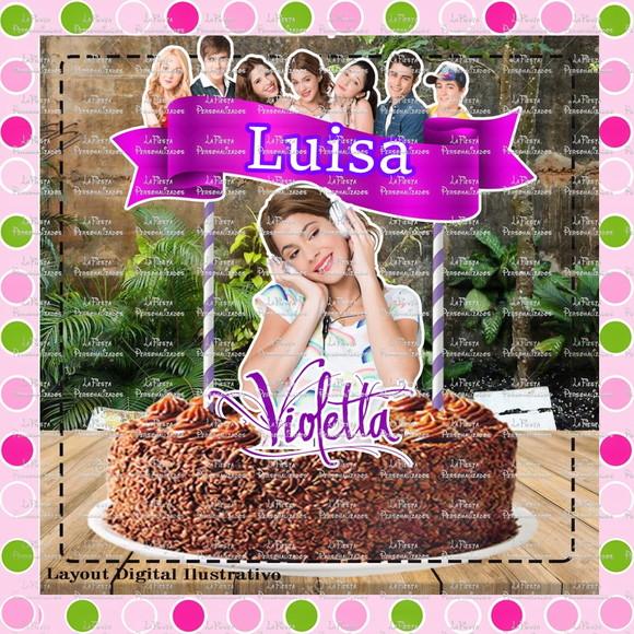 Topo de Bolo Violetta