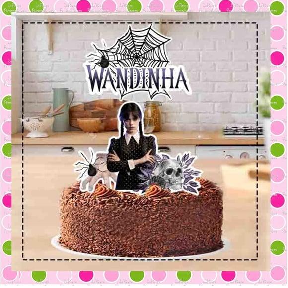Topo de Bolo Wandinha Addams