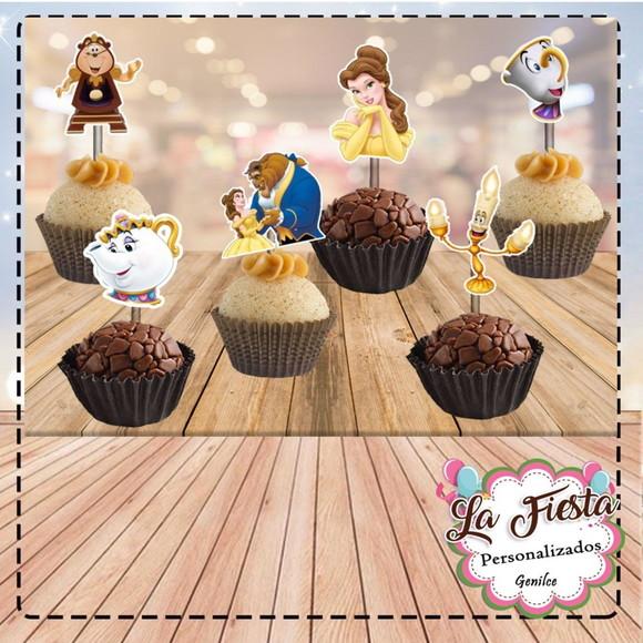 Toppers para Docinho a Bela e a Fera