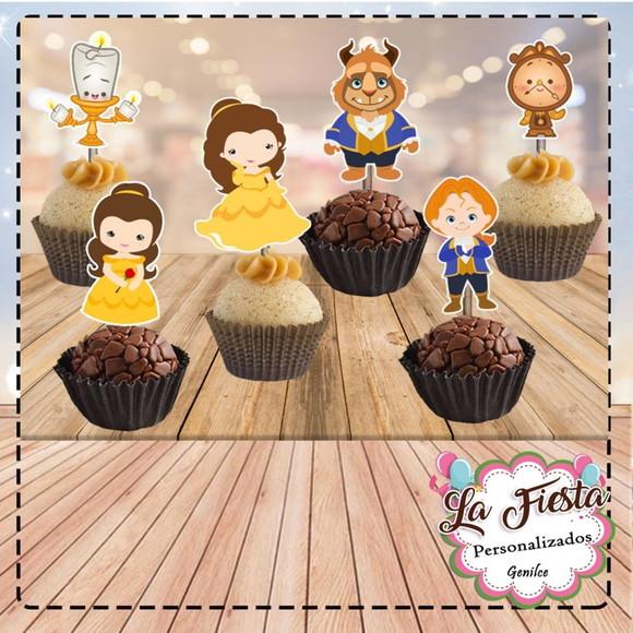 Toppers para Docinho a Bela e a Fera