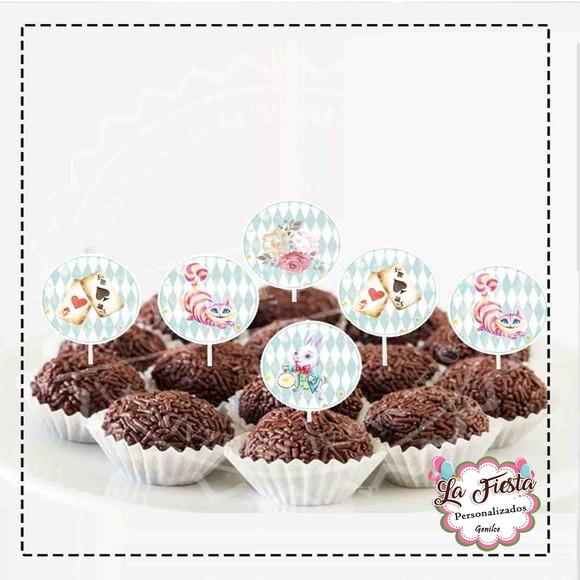 Toppers para Docinho Alice no Pais das Maravilhas