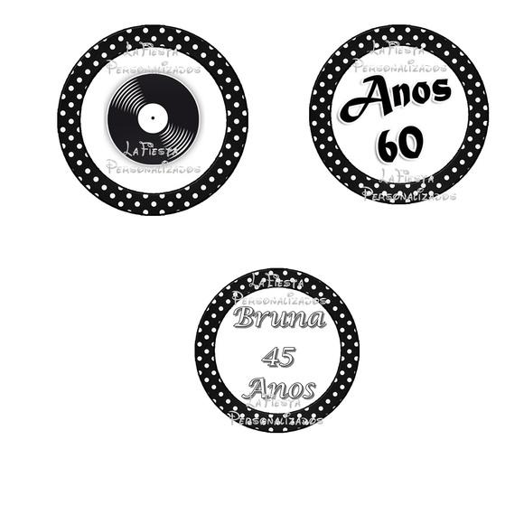Toppers para Docinho Anos 60
