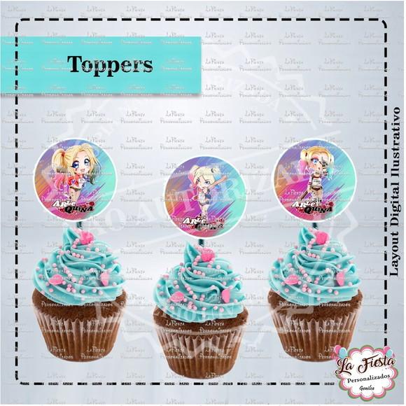 Toppers para docinho Arlequina