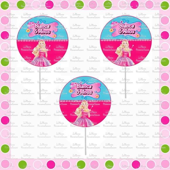 Toppers para Docinho Barbie e o portal secreto