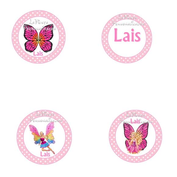 Toppers para Docinho Barbie Butterfly