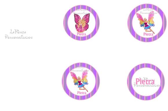 Toppers para Docinho Barbie Butterfly