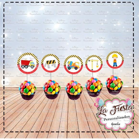 Toppers para docinho Construtor