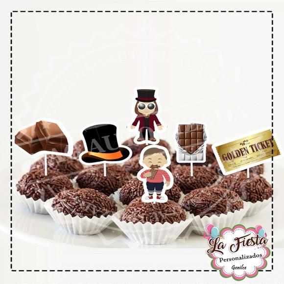 Toppers para Docinho Fantástica Fábrica de Chocolate