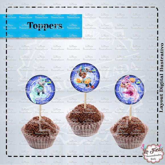 Toppers para docinho Patrulha Canina Super Filhotes