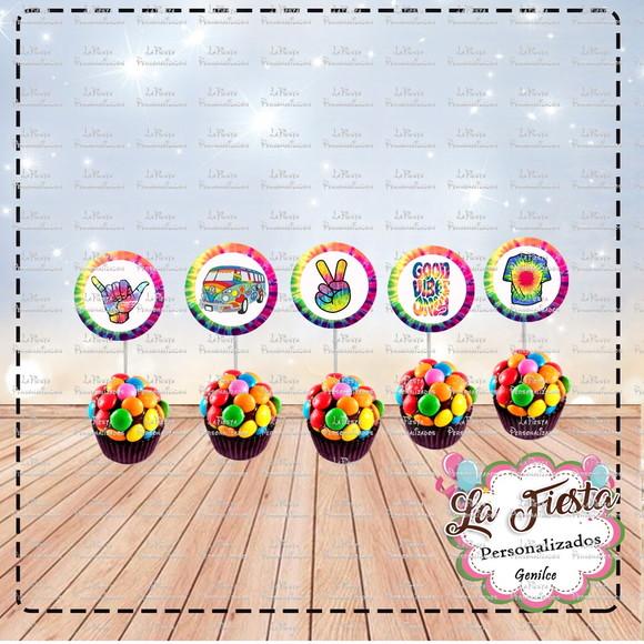 Toppers para docinho Tie Dye