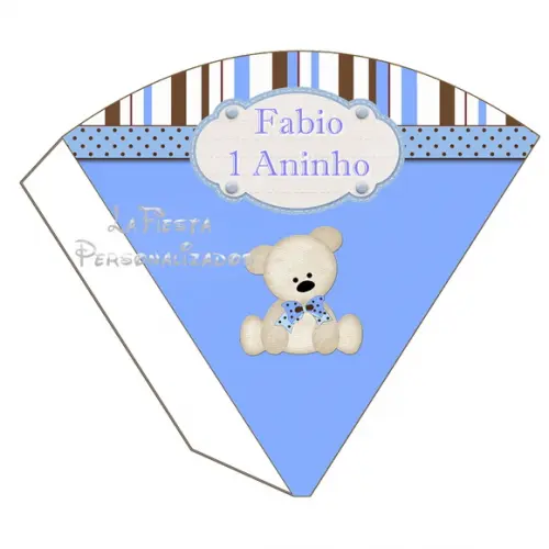 Cone  Redondo Ursinho Azul