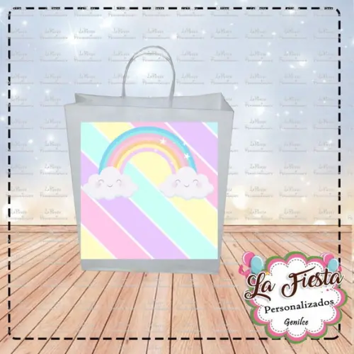 Rótulo Adesivo para Sacolinha Arco Iris