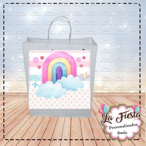 Rótulo Adesivo para Sacolinha Arco Iris