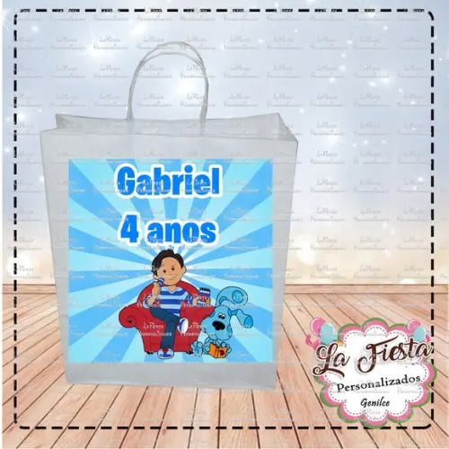 Rótulo Adesivo para Sacolinha as Pistas de Blue