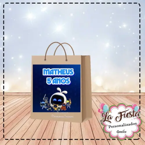 Rótulo Adesivo para Sacolinha Astro Bot