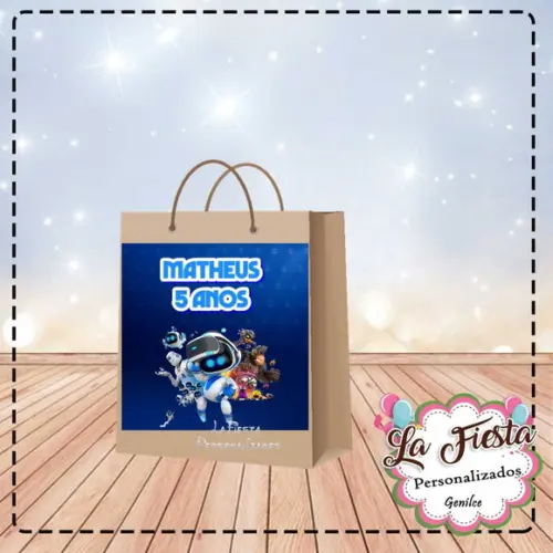Rótulo Adesivo para Sacolinha Astro Bot