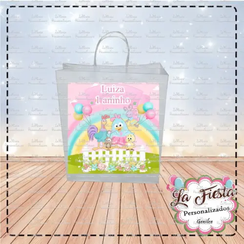Rótulo Adesivo para Sacolinha Galinha Pintadinha Candy