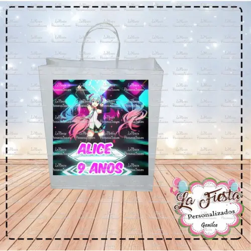 Rótulo Adesivo para Sacolinha Hatsune Miku