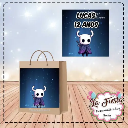 Rótulo Adesivo para Sacolinha Hollow Knight