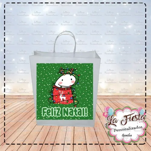 Rótulo Adesivo para Sacolinha Natal