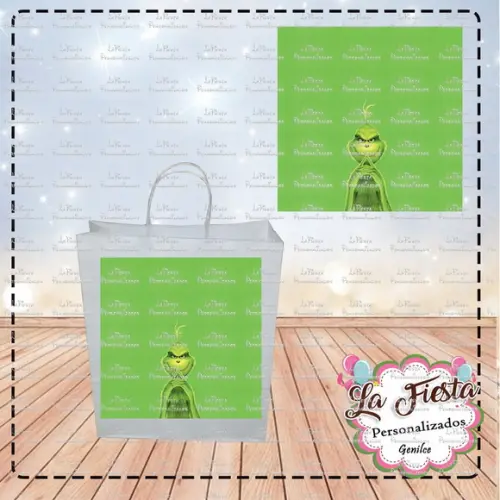Rótulo Adesivo para Sacolinha o Grinch