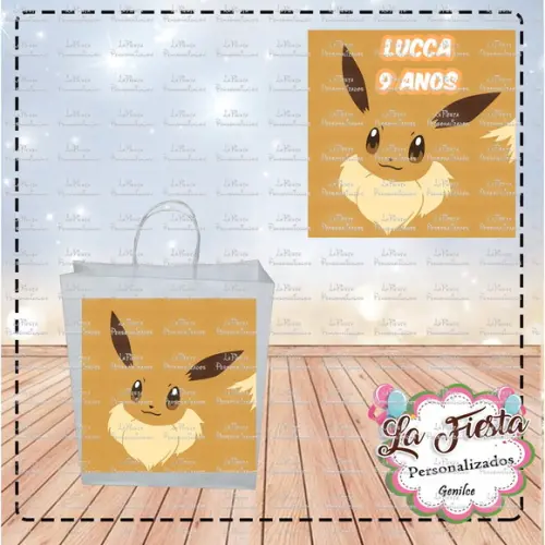 Rótulo Adesivo para Sacolinha Pokémon