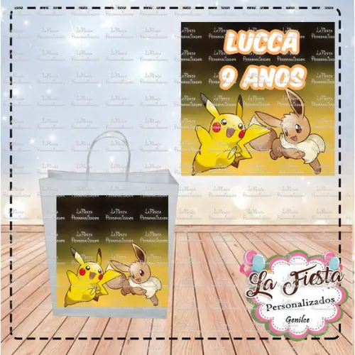 Rótulo Adesivo para Sacolinha Pokémon