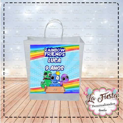 Rótulo Adesivo para Sacolinha Rainbow Friends