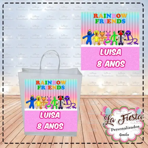 Rótulo Adesivo para Sacolinha Rainbow Friends