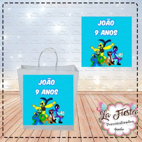 Rótulo Adesivo para Sacolinha Rainbow Friends