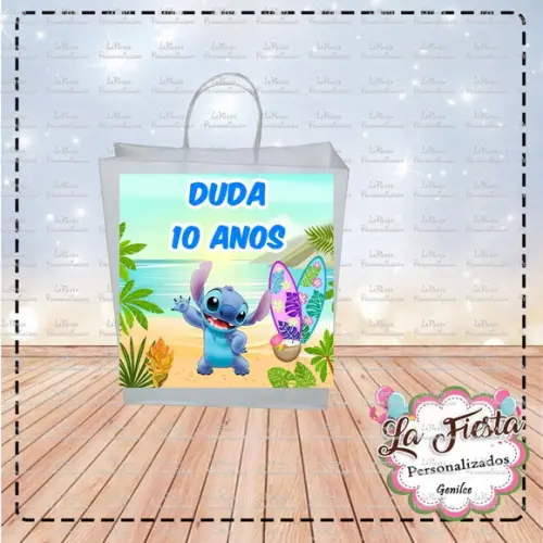 Rótulo Adesivo para Sacolinha Stitch