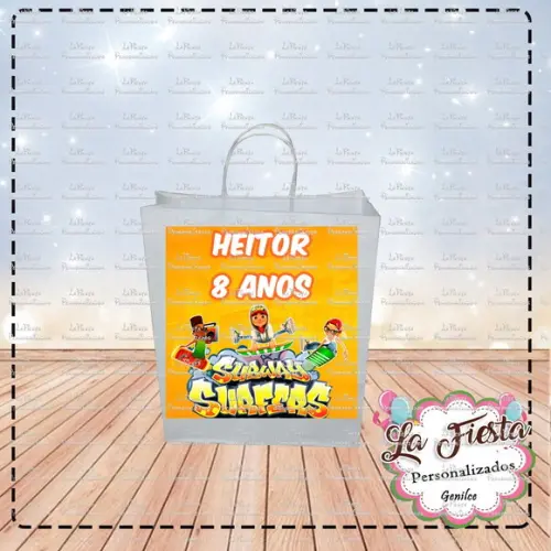 Rótulo Adesivo para Sacolinha Subway Surfers