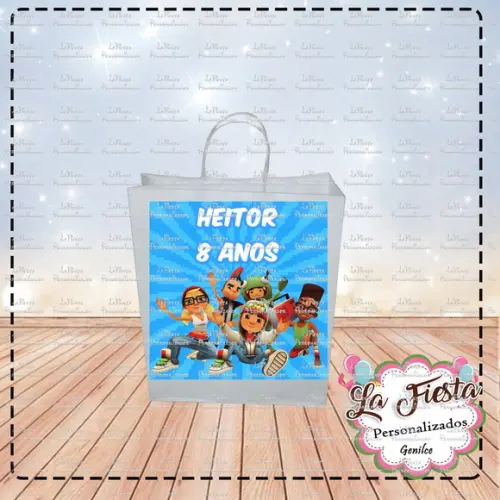 Rótulo Adesivo para Sacolinha Subway Surfers