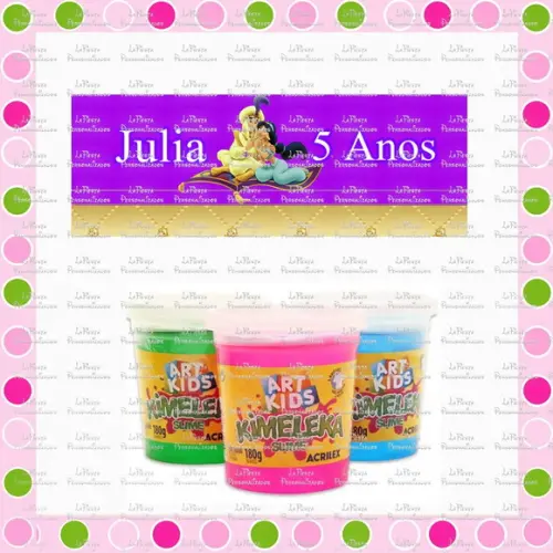 Rótulo adesivos para slime Kimeleka acrilex Aladin Jasmine