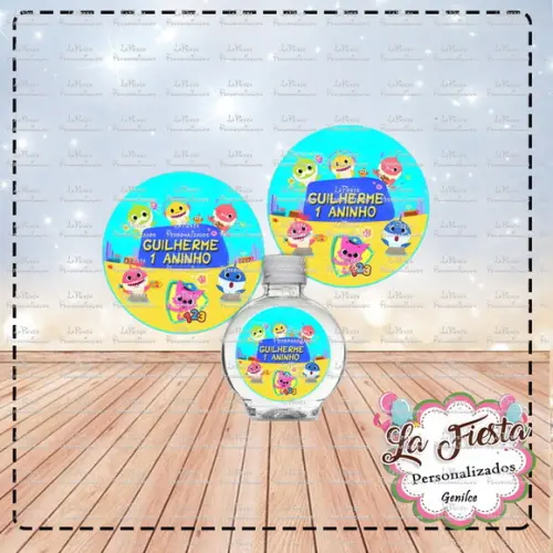 Rotulo Agua Redonda Baby Shark