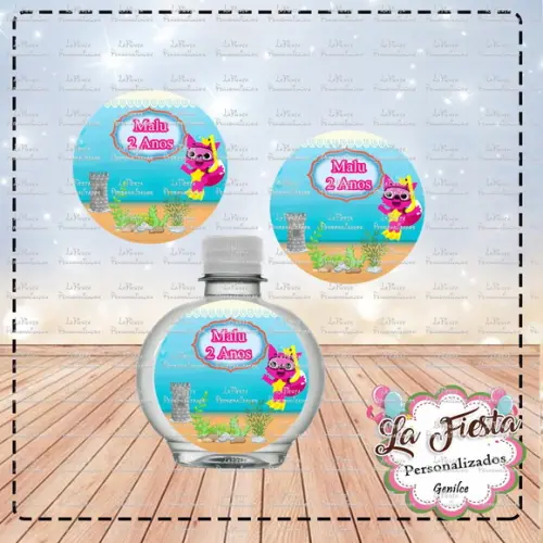 Rotulo Agua Redonda Baby Shark