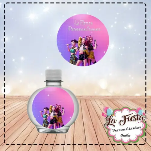 Rotulo Agua Redonda Guerreiras do K Pop