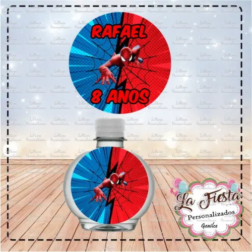 Rotulo Agua Redonda Homem Aranha