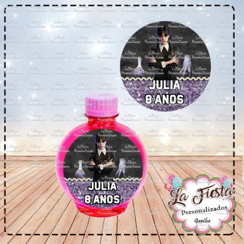 Rotulo Agua Redonda Wandinha Addams