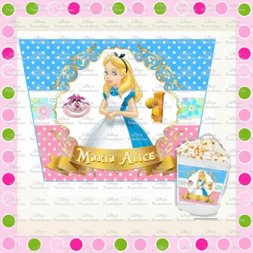 Rotulo Balde de Pipoca Alice