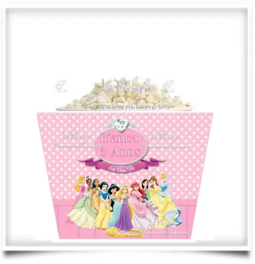 Rotulo Balde de Pipoca as Princesa 1,5 l