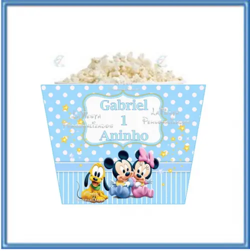 Rotulo Balde de Pipoca Baby Disney Meni