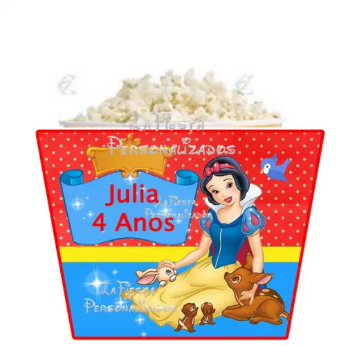 Rotulo Balde De Pipoca Branca de Neve