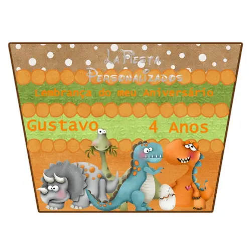 Rotulo Balde de Pipoca Dinossauro 1,5 l
