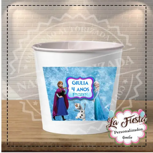 Rotulo Balde de Pipoca Frozen