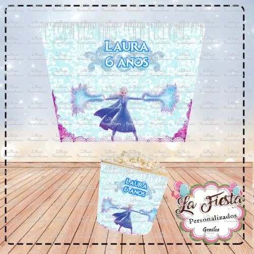 Rotulo Balde de Pipoca Frozen II